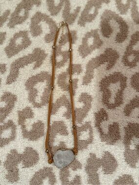 Stone Pendant Necklace in Tan and Gray - Women's Jewelry